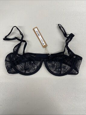 SKIMS Ultra Fine Lace Half Cup Demi Underwire Bra 36C